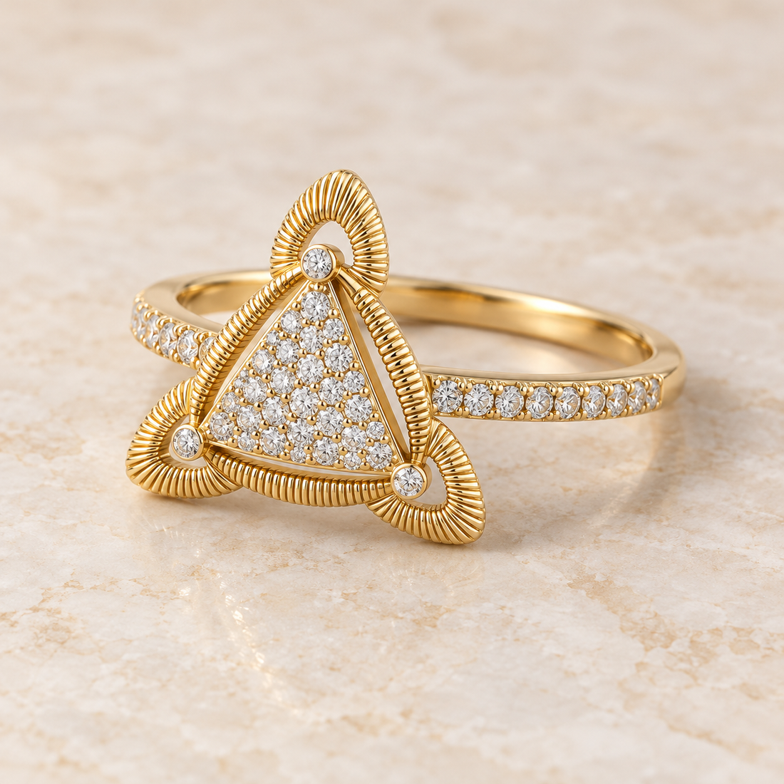 Trigona Flora Silver Ring