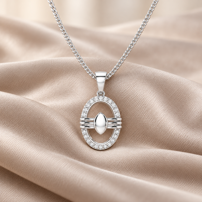 Trinetradhari Silver Pendant - White Gold - Aesthetic