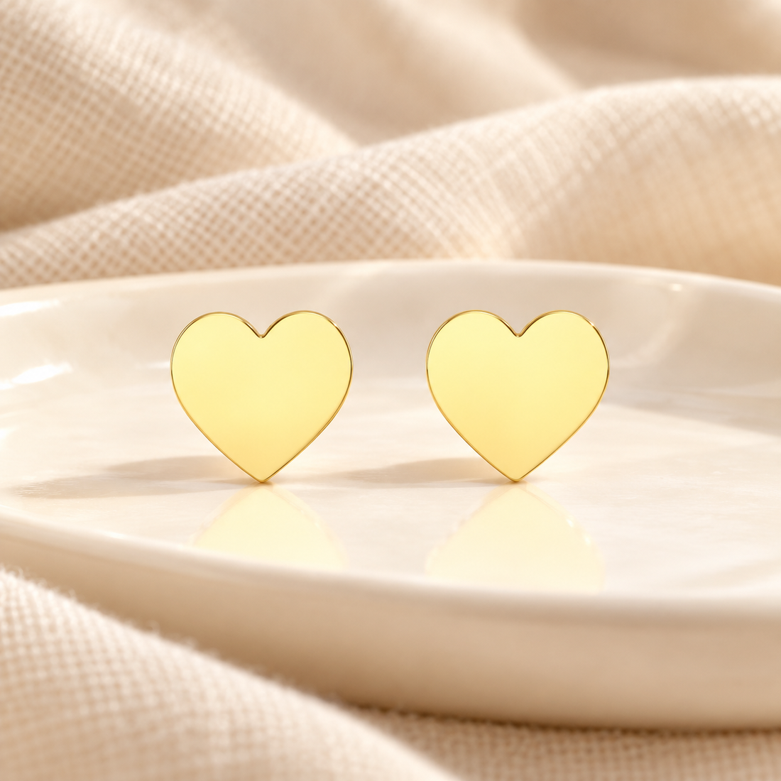 Trinket Heart Silver Earring Studs