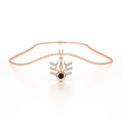 Trishul Silver Pendant - Rose Gold - Image 3