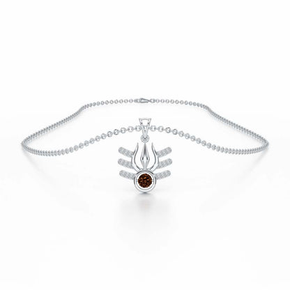 Trishul Silver Pendant - White Gold - Image 3