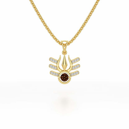Trishul Silver Pendant - Yellow Gold - Image 1