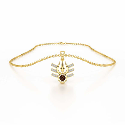 Trishul Silver Pendant - Yellow Gold - Image 3