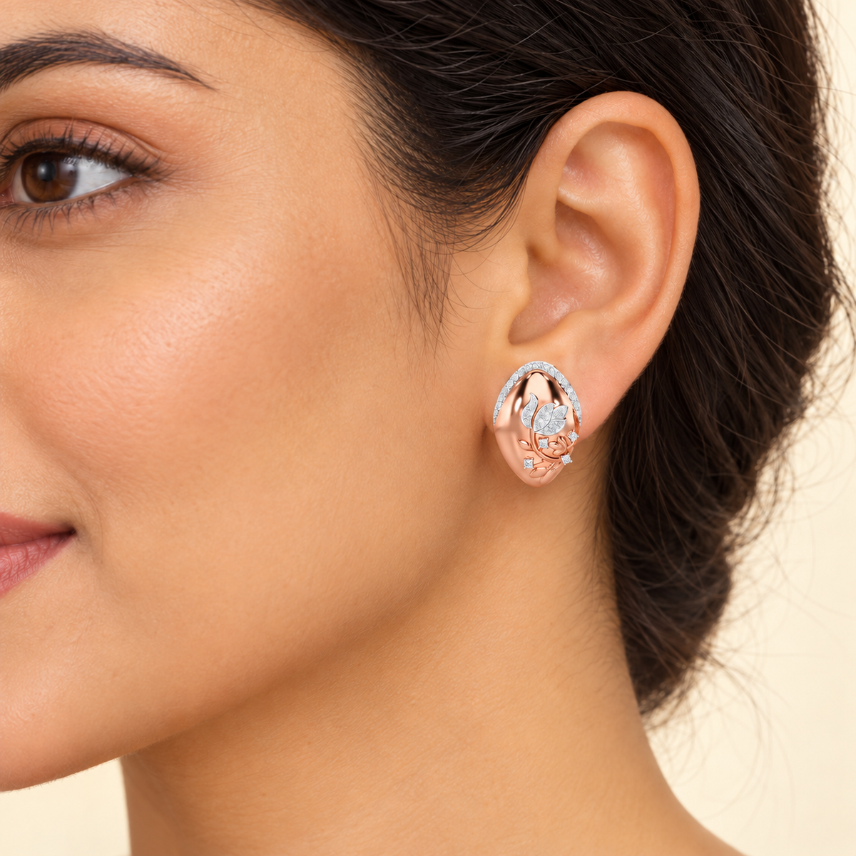 twilight sparkle silver earrings - Rose Gold - Model