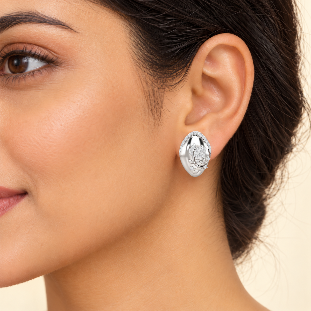 twilight sparkle silver earrings - White Gold - Model