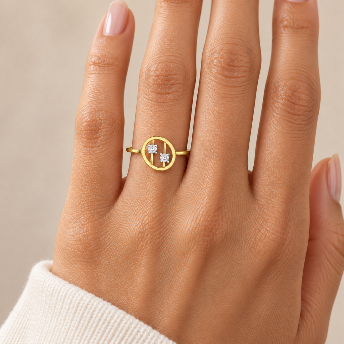Twin Shine Silver Ring