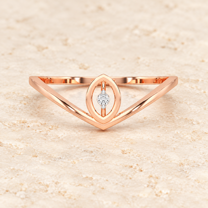 Vertical Eye Silver Ring - Rose Gold - Aesthetic