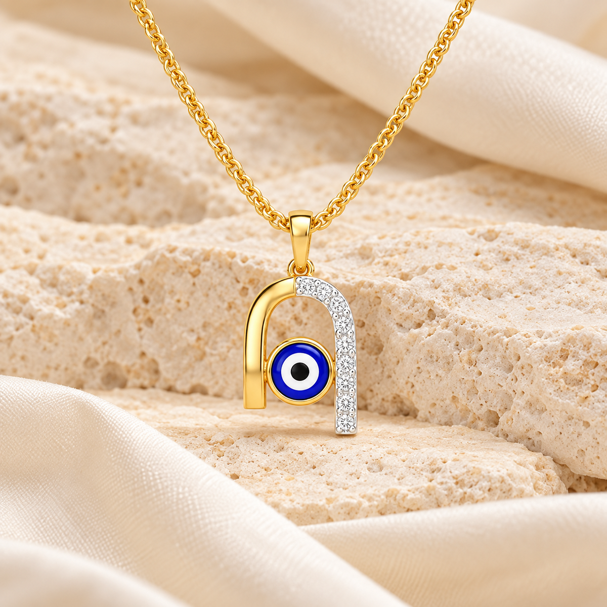 Vision of Peace Silver Pendant - Yellow Gold - Aesthetic