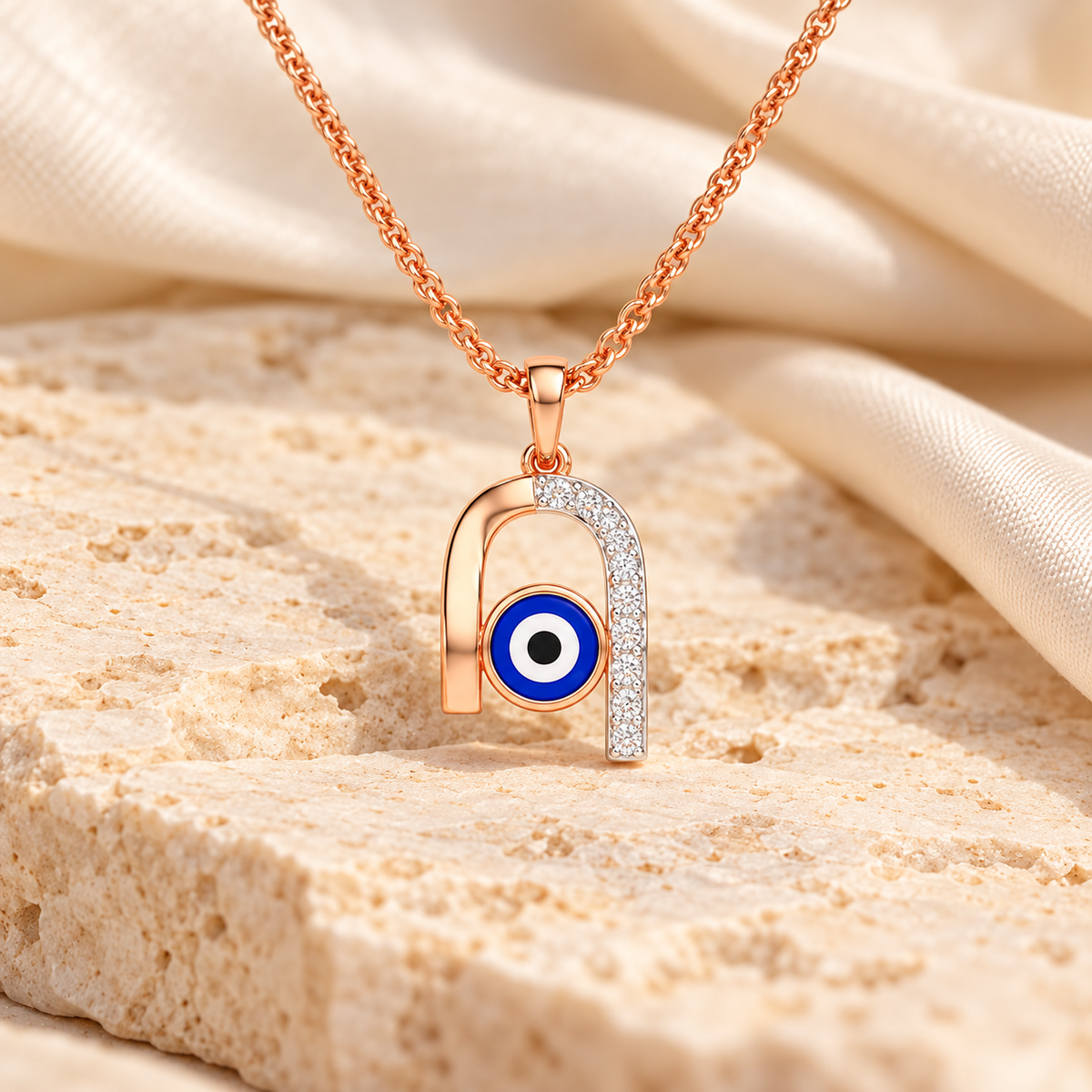 Vision of Peace Silver Pendant - Rose Gold - Aesthetic