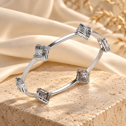 Wallah Silver Bangles White Gold aesthetic image
