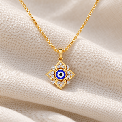 Watchful Charm Silver Pendant - Yellow Gold - Aesthetic