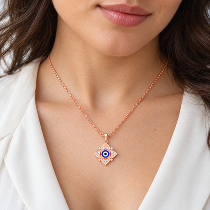 Watchful Charm Silver Pendant - Rose Gold - Model