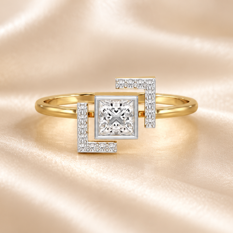 Blue in Frame Silver Ring