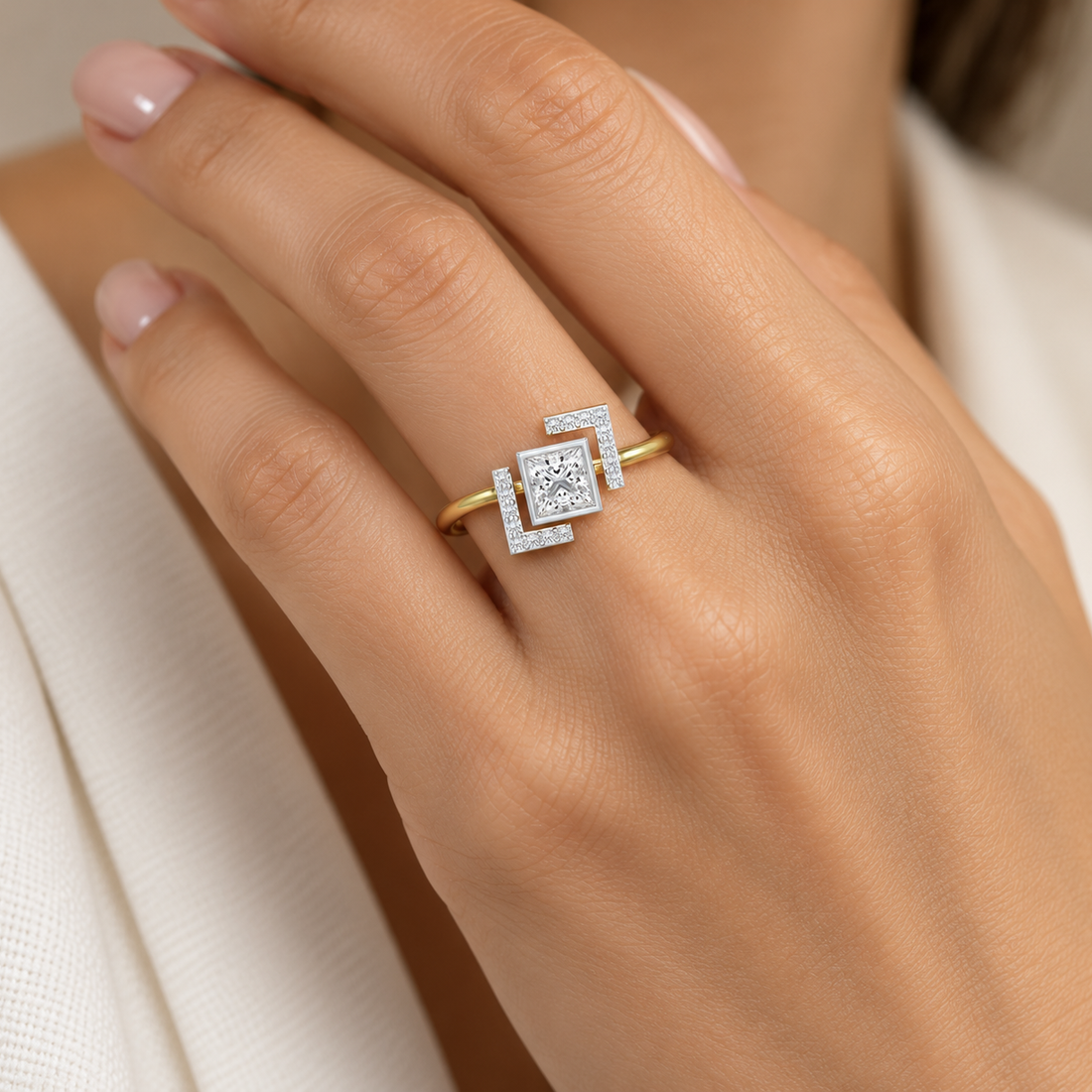 Blue in Frame Silver Ring